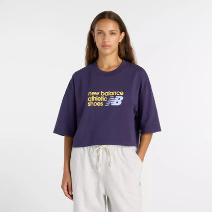 New Balance Athletics Premium Chest Logo Cropped T-Shirt
