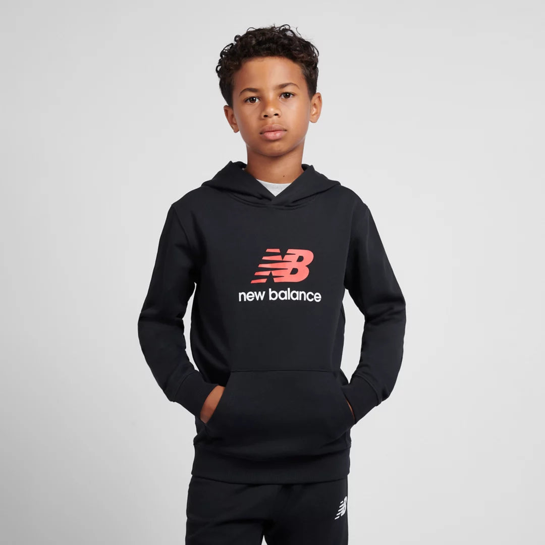 New Balance Brush Back Stacked Logo Hoodie